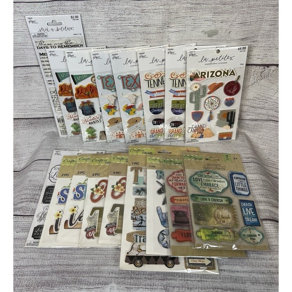 The Paper Studio-Recollections Other - The La Petites' And Crafter's Square Scrapbook Stickers 3D Lot of 17